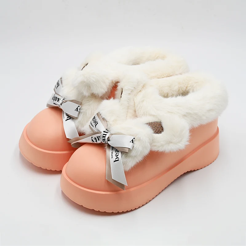 Bowknot qulaq qar çəkmələri